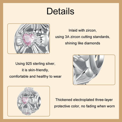 925 Sterling Silver Platinum Plated Sweet Bow Diy Beads