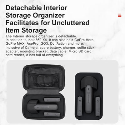 Hard Shell Storage Bag for Insta360 X4 Camera - Gray