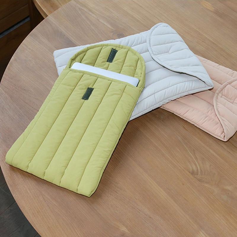 Lightweight Cotton Embroidery Inner Bag for Protection - Yellow Green - 9.7-11 Inch