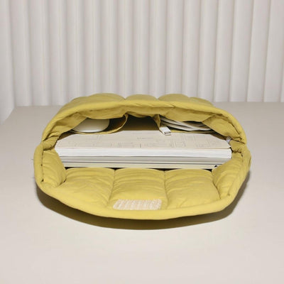 Lightweight Cotton Embroidery Inner Bag for Protection - Yellow Green - 9.7-11 Inch