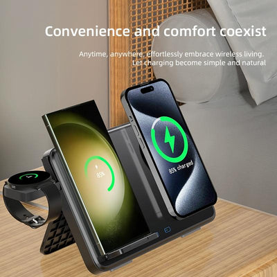 15W Magnetic Wireless Charger With Night Light - Black