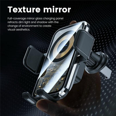15W Fast Car Vent Wireless Charger With Intelligent Induction - Tarnish