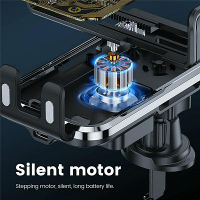 15W Fast Car Vent Wireless Charger With Intelligent Induction - Tarnish