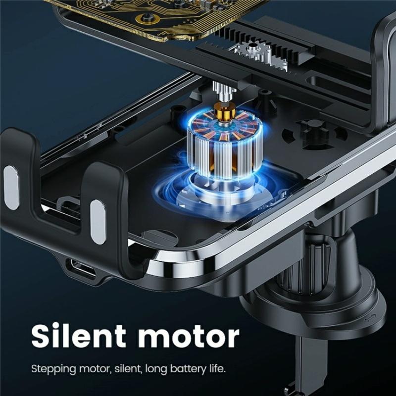 15W Fast Car Vent Wireless Charger With Intelligent Induction - Tarnish