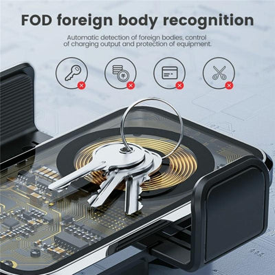 15W Fast Car Vent Wireless Charger With Intelligent Induction - Tarnish