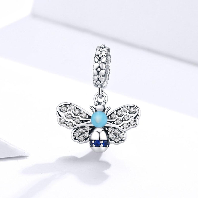 925 Sterling Silver Bee Pendant For Diy Bracelets
