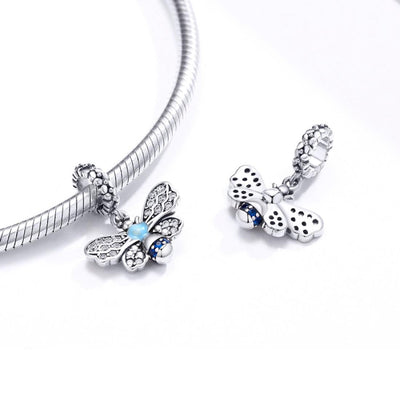925 Sterling Silver Bee Pendant For Diy Bracelets