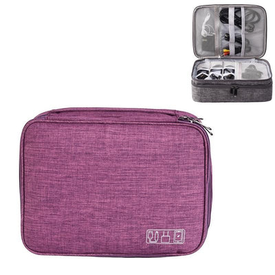 5-Inch Digital Earphone Storage Bag - Multifunctional - Purple