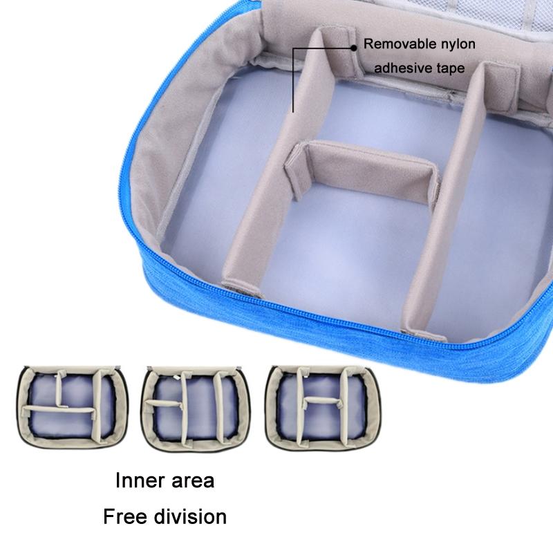 Versatile Cationic Digital Storage Bag for Data Cables - Blue