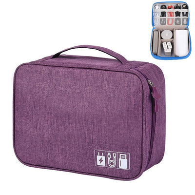 Versatile Cationic Digital Storage Bag for Data Cables - Blue