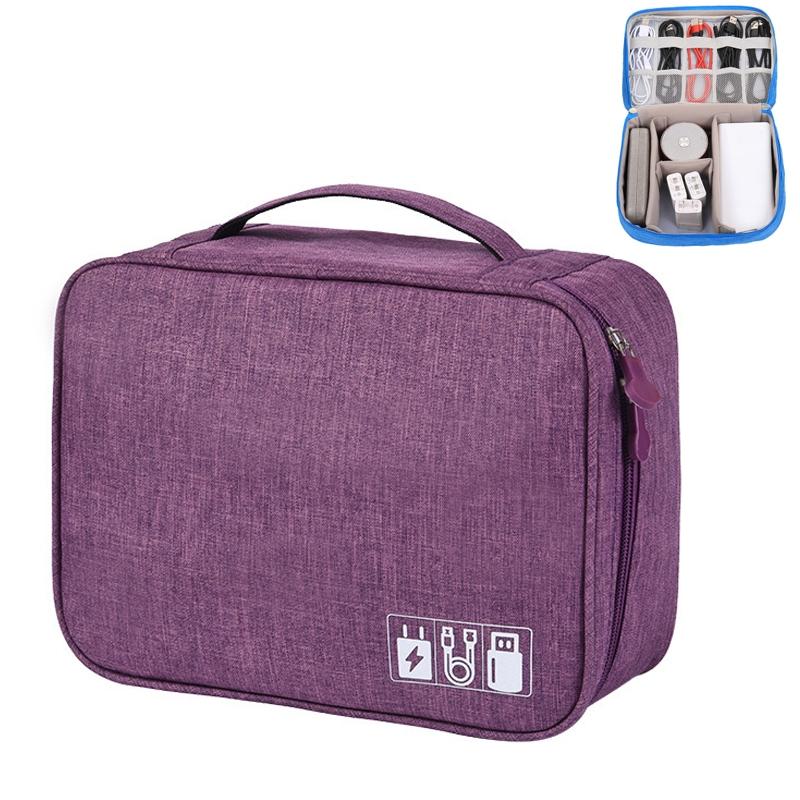 Versatile Cationic Digital Storage Bag for Data Cables - Blue