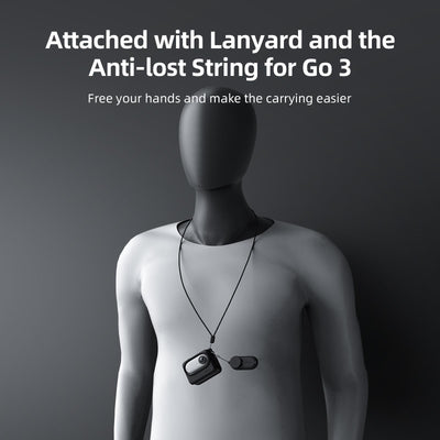 Amagisn Silicone Body Cover for Insta360 Go 3 with Lanyard - Black