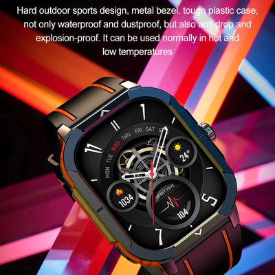 2.06 Inch Bt5.3 Ip68 Sport Smart Watch Bluetooth Call / Message / Health - Orange