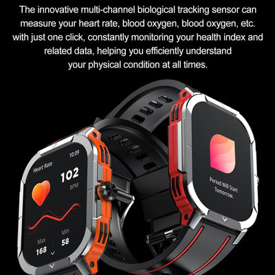 2.06 Inch Bt5.3 Ip68 Sport Smart Watch Bluetooth Call / Message / Health - Orange