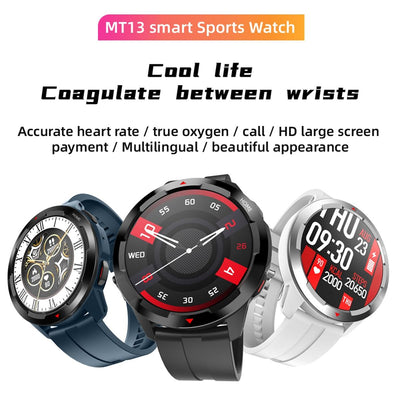 1.32 Inch Tft Screen Smart Watch Support Bluetooth Call & Alipay - Black