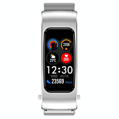 1.08 Inch Steel Band Earphone Detachable Life Waterproof Smart Watch Support Bluetooth Call - Black