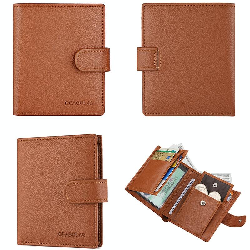 Men Vertical Coin Purse With Buckle And Zipper Card Holder And Driver License Protector - Black