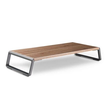 Metal Feet Monitor Stand for Imac Macbook Lcd Printer - Dark Wood Grain