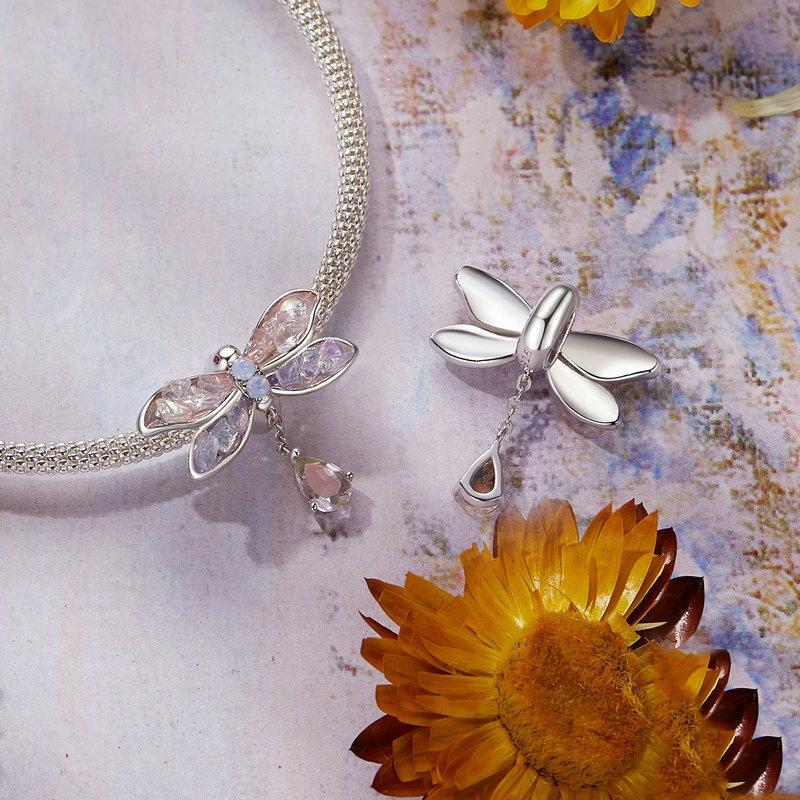 925 Sterling Silver Dragonfly Tassel Beads