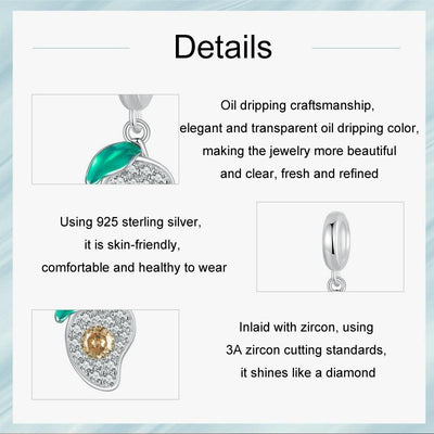 925 Sterling Silver Mango Bracelet Pendant