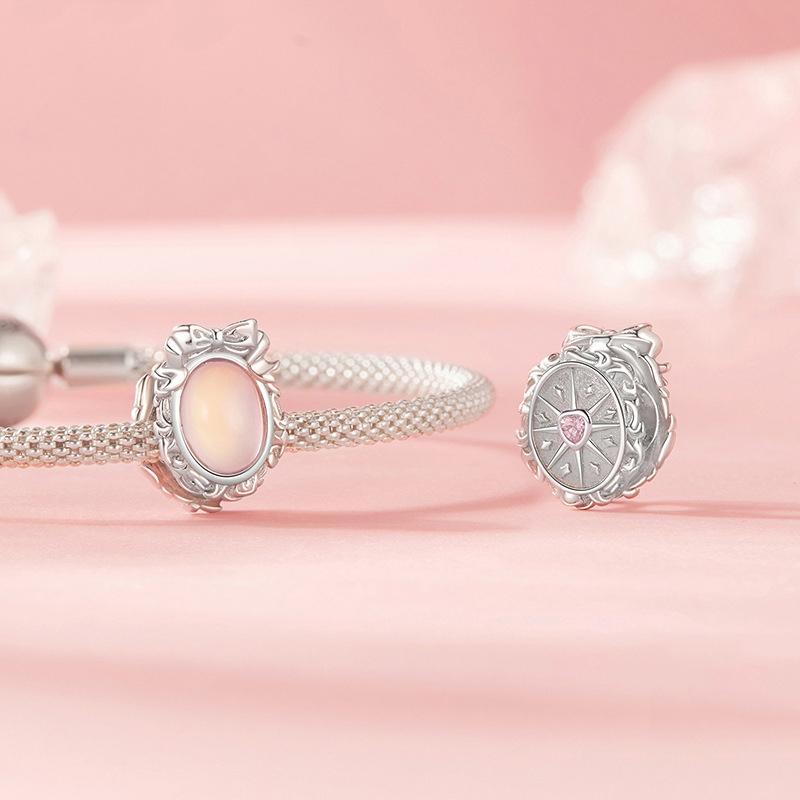 925 Sterling Silver Platinum Plated Starlight Bow Beads