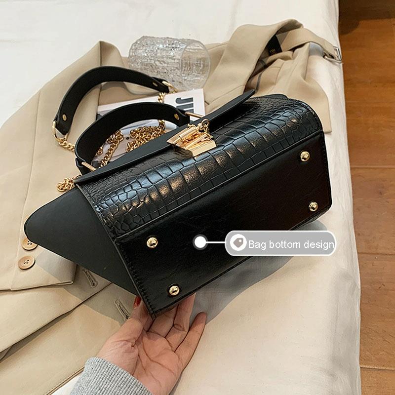 Versatile Vintage Wing Crossbody Bag with Frosted Finish and Chain - Khaki