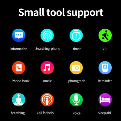 2.01 Inch Bluetooth Call Smart Watch Support Heart Rate / Blood Oxygen - Black