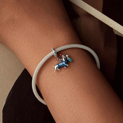 925 Sterling Silver Dachshund Pendant Animal Beads