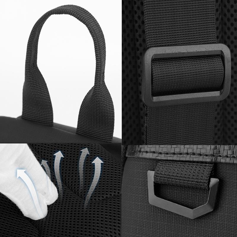 Waterproof Men Chest Bag Multifunctional Shoulder Crossbody For Riding And Casual Use - Black