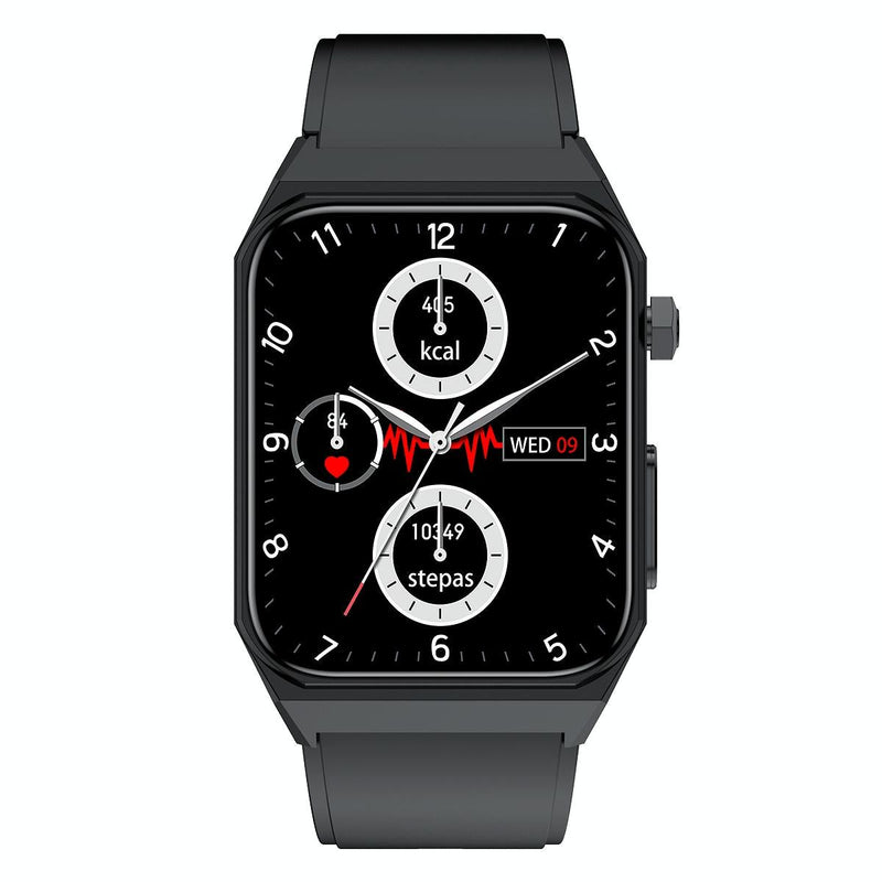 1.91 Inch Waterproof Ecg Smart Watch With Silicone Band Ip68 - Black