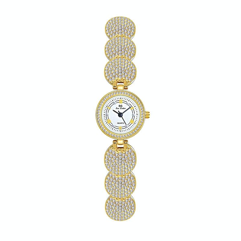 Diamond-inlaid Women Chain Watch - Elegant Accessory - Gold