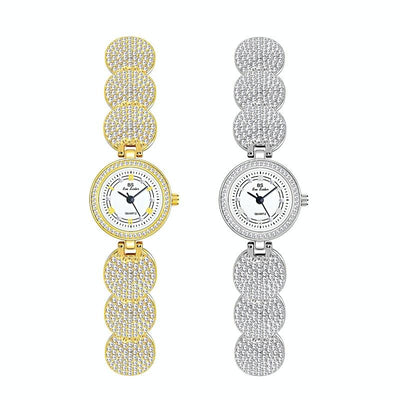 Diamond-inlaid Women Chain Watch - Elegant Accessory - Gold