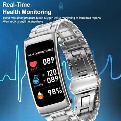 1.14 Inch Silicone Band Earphone Detachable Life Waterproof Smart Watch Support Bluetooth Call - Black