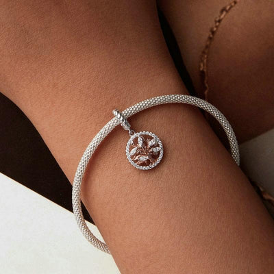 925 Sterling Silver Rose Gold Tree Of Life Pendant