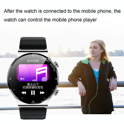 1.32 Inch Heart Rate Sleep Monitoring Smart Watch - Black Silicone