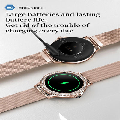 1.3 Inch Ip68 Waterproof Colour Screen Smart Watch Support Heart Rate / Blood Pressure / Blood Oxygen Monitoring - Gold