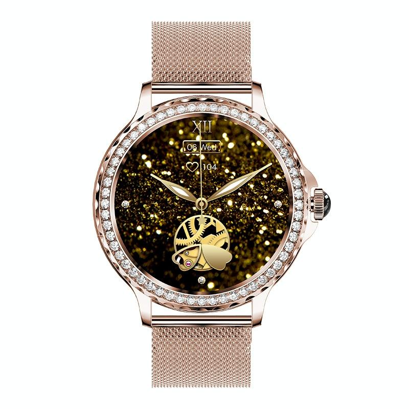 1.3 Inch Ip68 Waterproof Colour Screen Smart Watch Support Heart Rate / Blood Pressure / Blood Oxygen Monitoring - Gold