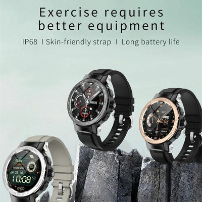 Waterproof Smart Watch With Colour Screen - Ip68 - Black