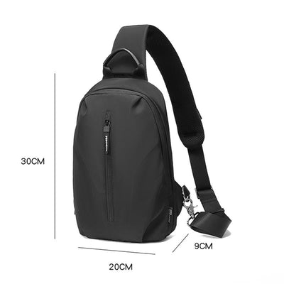 Adjustable Oxford Chest Bag For Men With Glasses Hang Belt Black