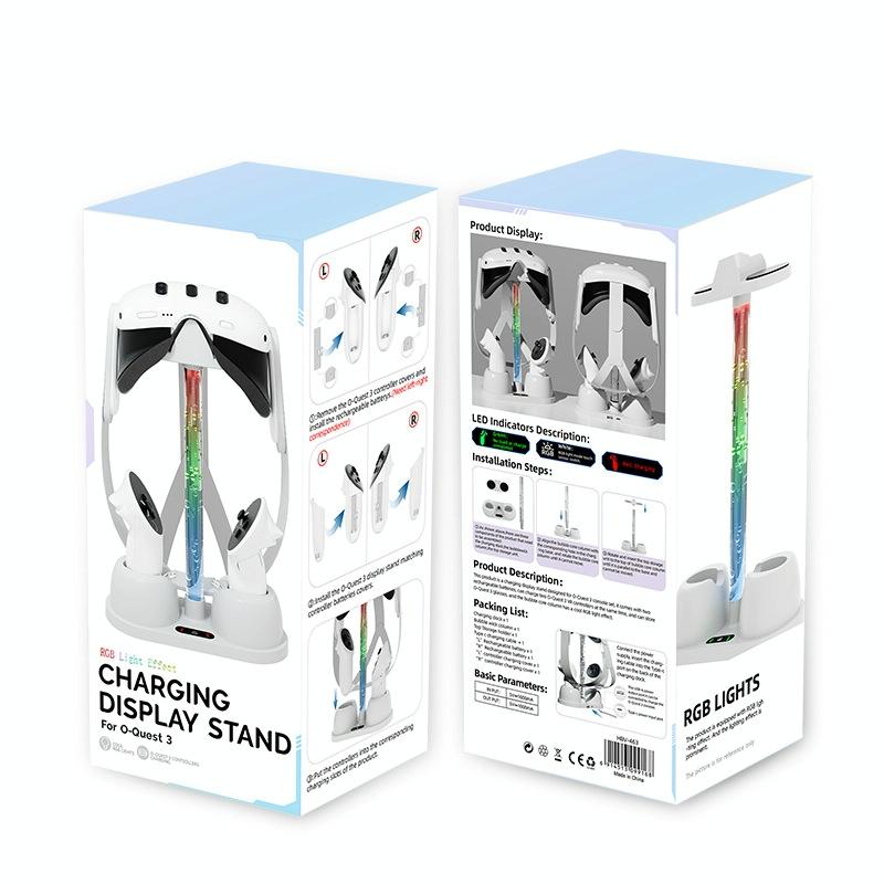 Vr Glasses Charging Base for Meta Quest 3 - Rgb Storage Bracket