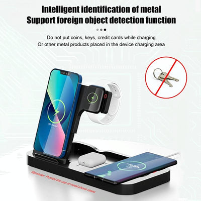 15W 4 In 1 Wireless Phone Charger Black