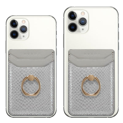 Rfid Snake Texture Phone Card Bag With Ring Fits Most Phones - Green