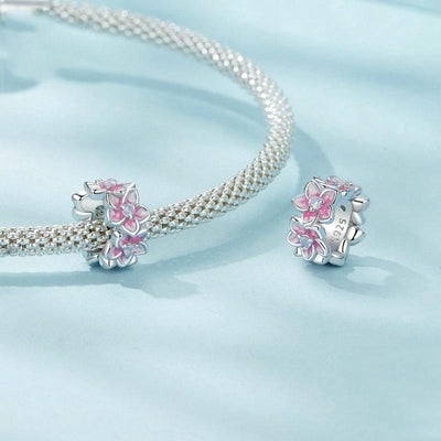 925 Sterling Silver Gradient Cherry Blossom Spacer Beads