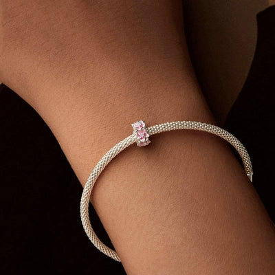 925 Sterling Silver Gradient Cherry Blossom Spacer Beads