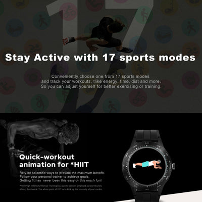 1.3 Inch Tft Smart Watch Sleep Heart Oxygen Monitoring 5Atm Waterproof Black