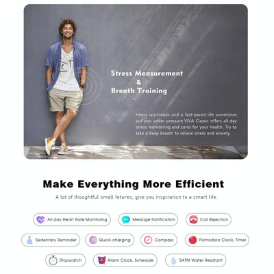 1.3 Inch Tft Smart Watch Sleep Heart Oxygen Monitoring 5Atm Waterproof Black