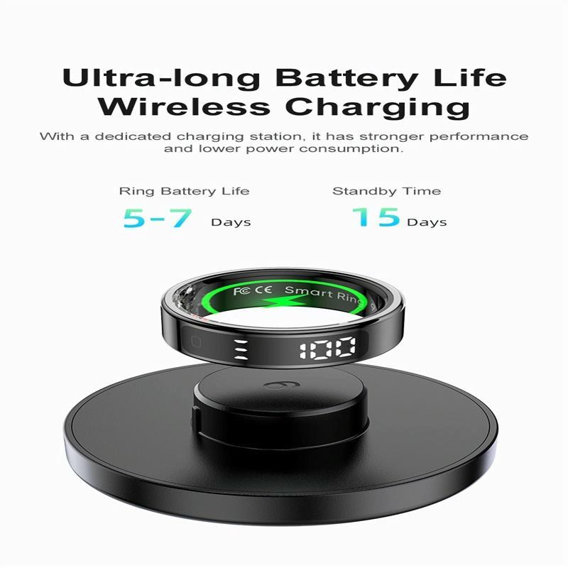 12 Size R11 Smart Ring Heart Rate Oxygen Sleep Sports - Black