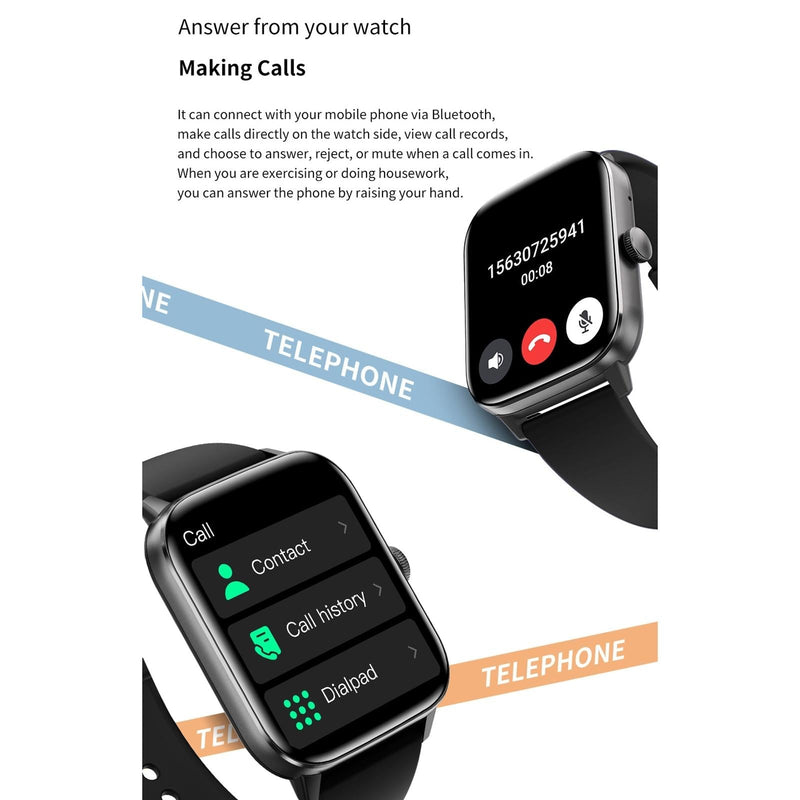 1.91 Inch Bt5.2 Smart Sport Watch Support Sleep / Heart Rate / Blood Oxygen / Temperature / Blood Pressure Health Monitor - Pink