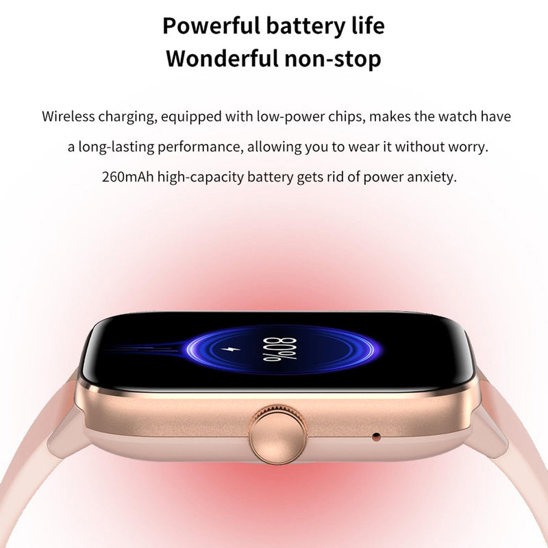 1.91 Inch Bt5.2 Smart Sport Watch Support Sleep / Heart Rate / Blood Oxygen / Temperature / Blood Pressure Health Monitor - Pink