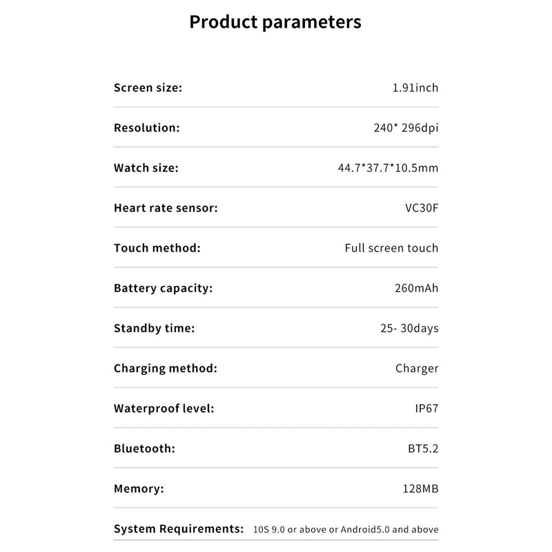 1.91 Inch Bt5.2 Smart Sport Watch Support Sleep / Heart Rate / Blood Oxygen / Temperature / Blood Pressure Health Monitor - Pink